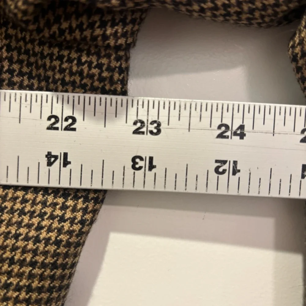 Saks Fifth‎ Avenue 100% Cashmere Houndstooth Sport Coat Blazer Brown Black 42L